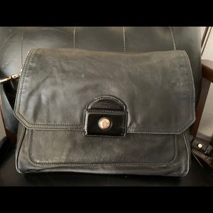 Black leather cole haan handbag